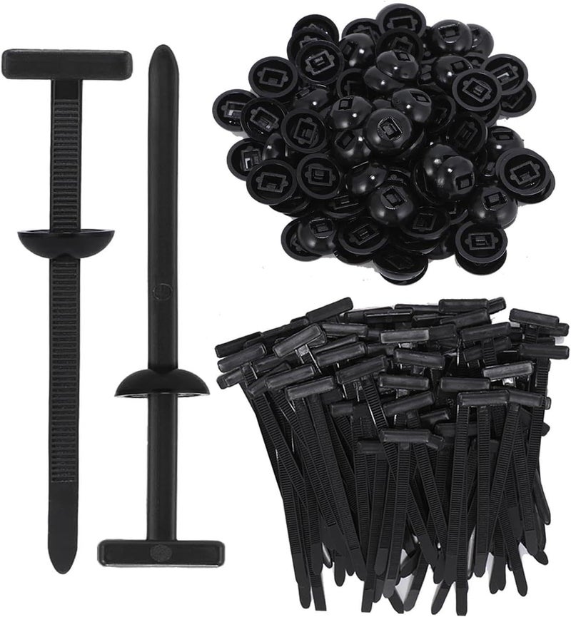 Denchy 50Pcs Nylon Universal Cable Tie Buckle, Ziplock Pro Car Button Grip Ziptie Lock Clips, Strap Style Self-Locking Zip Tie for Automotive Bumper Fender Liner Auto Body Trim Panel Fastener Push Rivets - Image 1